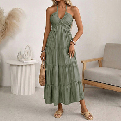 Women's Halter Neck Backless Dress