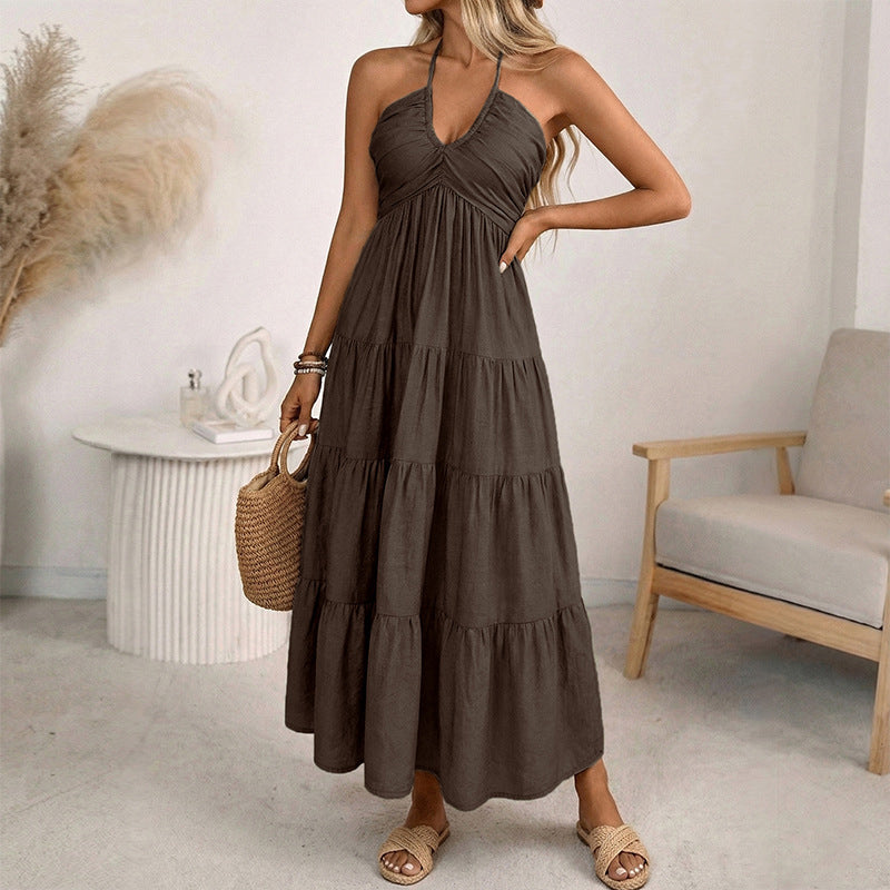 Women's Halter Neck Backless Dress
