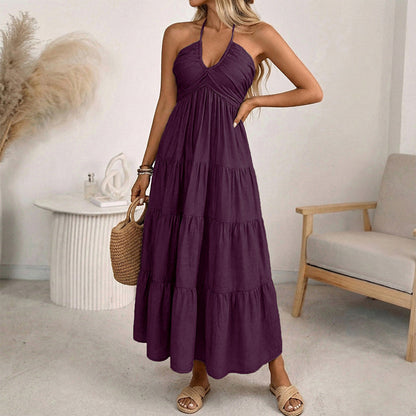Women's Halter Neck Backless Dress