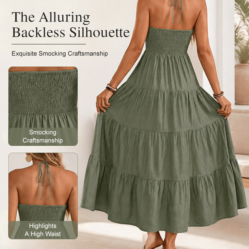 Women's Halter Neck Backless Dress