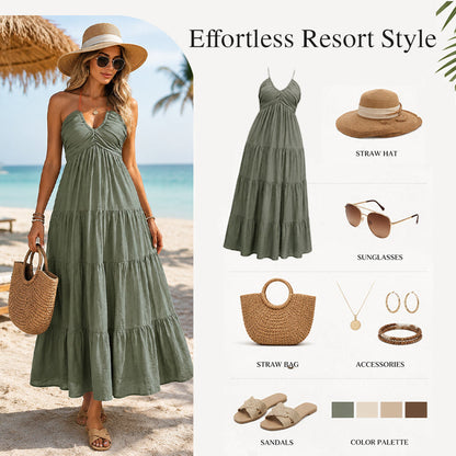 Women's Halter Neck Backless Dress