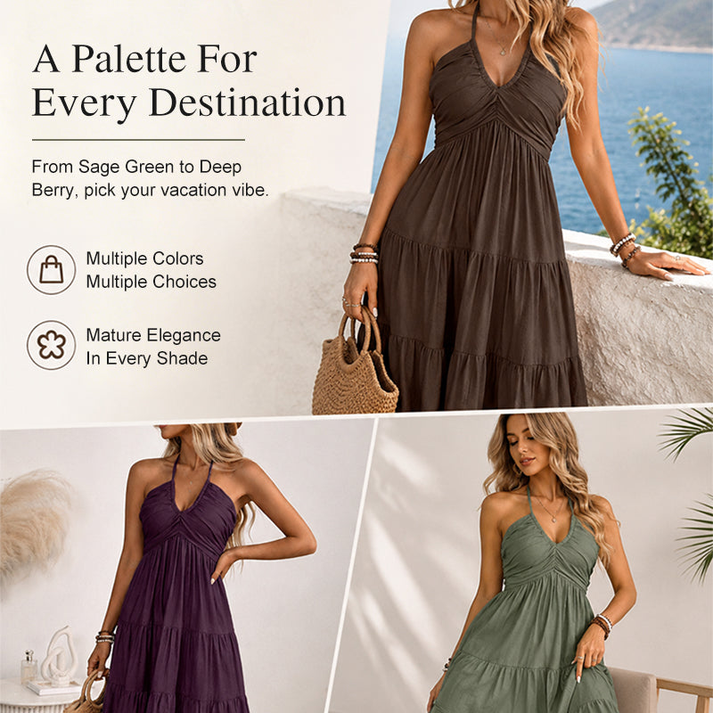 Women's Halter Neck Backless Dress