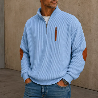 Quarter-Zip Ribbed Pullover