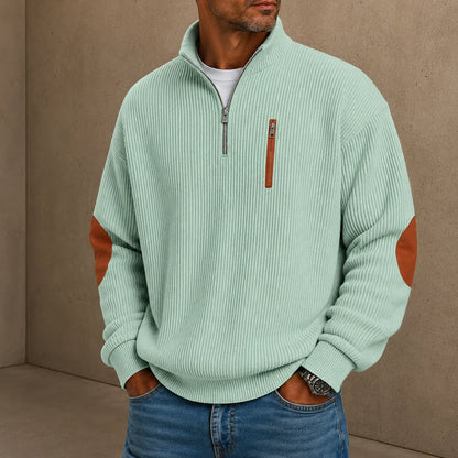 Quarter-Zip Ribbed Pullover