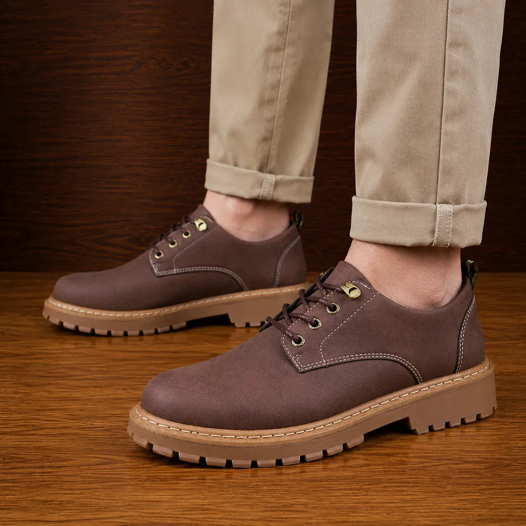 Treaded Sole Lace-Up Shoes