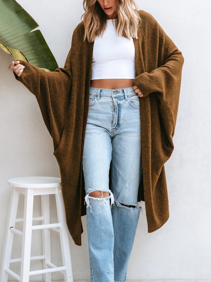 Women's Batwing Sleeve Relaxed Maxi Knit Cardigan