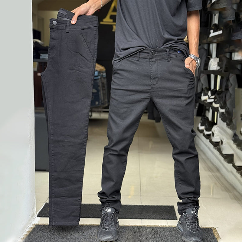 Men’s Slim-Fit Casual Solid Color Pants