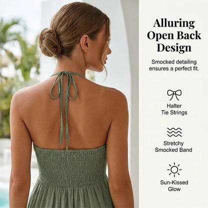 Women's Halter Neck Backless Dress